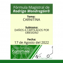 Fórmula del día 17 de Agosto del 2022 CARNITINA / DAÑOS A CARTÍLAGOS POR OBESIDAD