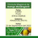 Fórmula del día 23 de Septiembre del 2022 CIDRO / PÉRDIDA DEL APETITO