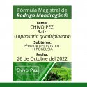 Fórmula del día 26 de Octubre del 2022 CHIVO PEZ / PÉRDIDA DEL GUSTO O HIPOGEUSIA