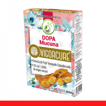 VIGORCURE® DOPA MUCUNA (Frijol terciopelo), Cápsulas de gelatina dura, Caja / blíster 60 piezas