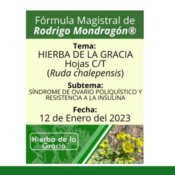 Fórmula del día 12 de Enero del 2023 HIERBA DE LA GRACIA / SÍNDROME DE OVARIO POLIQUÍSTICO Y RESISTENCIA A LA INSULINA