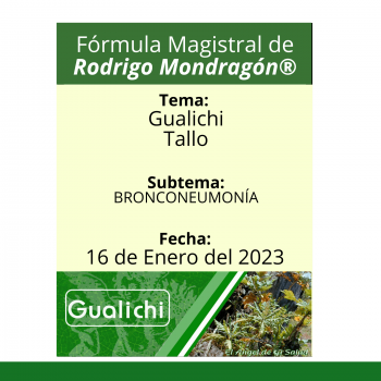 Fórmula del día 16 de Enero del 2023 GUALICHI / BRONCONEUMONÍA