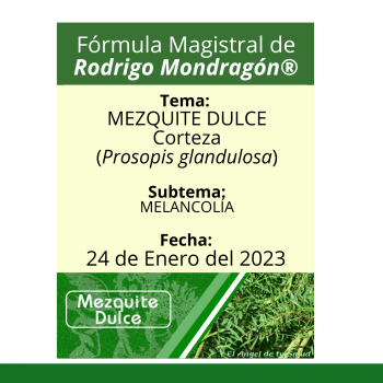 Fórmula del día 24 de Enero del 2023 MEZQUITE DULCE / MELANCOLÍA