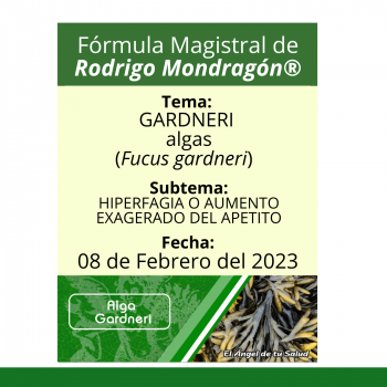 Fórmula del día 08 de Febrero del 2023 GARDNERI / HIPERFAGIA O AUMENTO EXAGERADO DEL APETITO