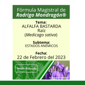 Fórmula del día 22 de Febrero del 2023 ALFALFA BASTARDA / ESTADOS ANÉMICOS