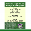 Fórmula del día 20 de Abril del 2023 PENSAMIENTO / SARPULLIDO Y PICAZÓN