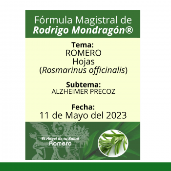 Fórmula del día 11 de Mayo del 2023 ROMERO / ALZHEIMER PRECOZ