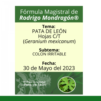 Fórmula del día 30 de Mayo del 2023 PATA DE LEÓN/COLON IRRITABLE