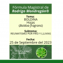 Fórmula del día 25 de Septiembre del 2023 BOLDINA /REUMATISMO POR FRÍO Y LLUVIAS
