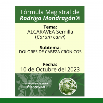 Fórmula del día 10 de Octubre del 2023 ALCARAVEA / DOLORES DE CABEZA CRÓNICOS