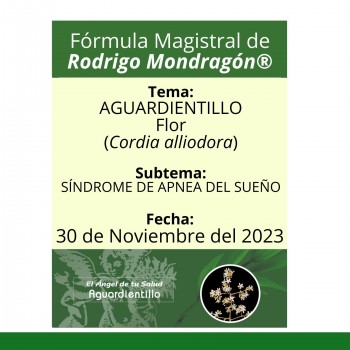 Fórmula del día 30 de Noviembre del 2023 AGUARDIENTILLO / SÍNDROME DE APNEA DEL SUEÑO