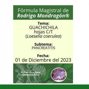 Fórmula del día 01 de Diciembre del 2023 GUACHICHILA / PANCREATITIS