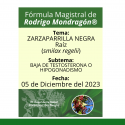 Fórmula del día 05 de Diciembre del 2023 ZARZAPARRILLA NEGRA / BAJA DE TESTOSTERONA O HIPOGONADISMO