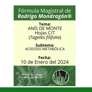 Fórmula del día 10 de Enero del 2024 ANÍS DE MONTE / ACIDOSIS METABÓLICA