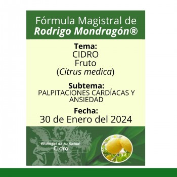 Fórmula del día 30 de Enero del 2024 CIDRO / PALPITACIONES CARDÍACAS Y ANSIEDAD