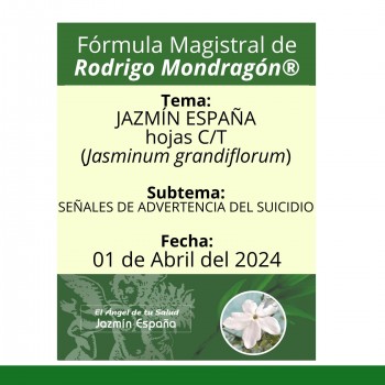 Fórmula del día 01 de Abril del 2024 JAZMÍN ESPAÑA / SEÑALES DE ADVERTENCIA DEL SUICIDIO