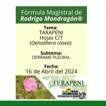 Fórmula del día 16 de Abril del 2024 TARAPENI / DERRAME PLEURAL