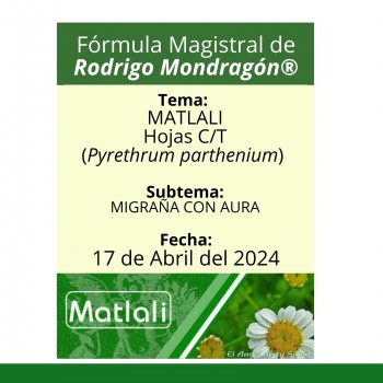 Fórmula del día 17 de Abril del 2024 MATLALI / MIGRAÑA CON AURA