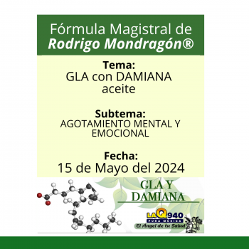 Fórmula del día 15 de Mayo del 2024 GLA CON DAMIANA / AGOTAMIENTO MENTAL Y EMOCIONAL