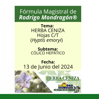 Fórmula del día 13 de Junio del 2024 SENNA / CÓLICO HEPÁTICO