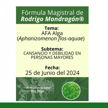 Fórmula del día 25 de Junio del 2024 AFA ALGA/CANSANCIO Y DEBILIDAD EN PERSONAS MAYORES