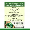 Fórmula del día 15 de Julio del 2024 LAUREL/CISTITIS HEMORRÁGICA O PRESENCIA DE SANGRE EN LA ORINA