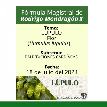Fórmula del día 18 de Julio del 2024 LÚPULO/PALPITACIONES CARDÍACAS