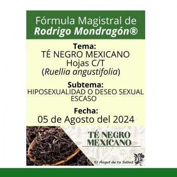 Fórmula del día 05 de Agosto del 2024 TÉ NEGO MEXICANO/HIPOSEXUALIDAD O DESEO SEXUAL ESCASO