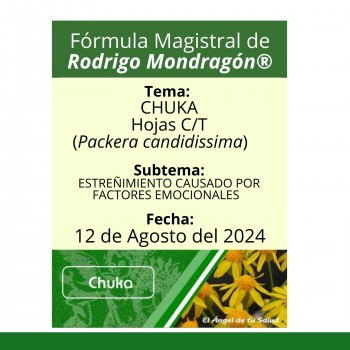 Fórmula del día 12 de Agosto del 2024 CHUKA/ESTREÑIMIENTO CAUSADO POR FACTORES EMOCIONALES