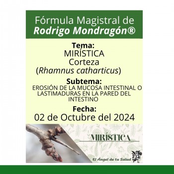 Fórmula del día 02 de Octubre del 2024 MIRÍSTICA /EROSIÓN DE LA MUCOSA INTESTINAL